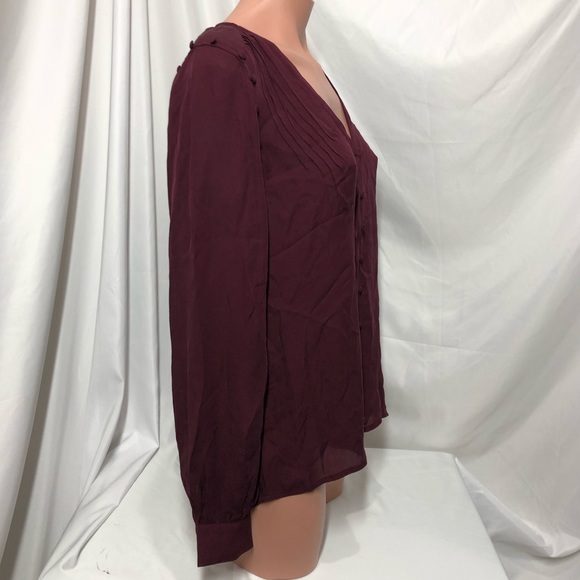 Paige Aurinda Silk Top in Burgundy (B) - Picture 7 of 8